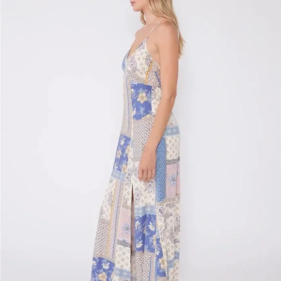 Love Stitch Women's Patchwork Maxi Dress - Lilac/Blue/Pink and Cream - Picture 5 of 5